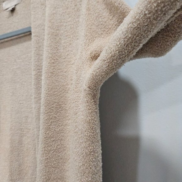 Barefoot Dreams Ivory Cardigan Sweater Pocket Plush Teddy Longline Cream Size XS - Picture 9 of 10